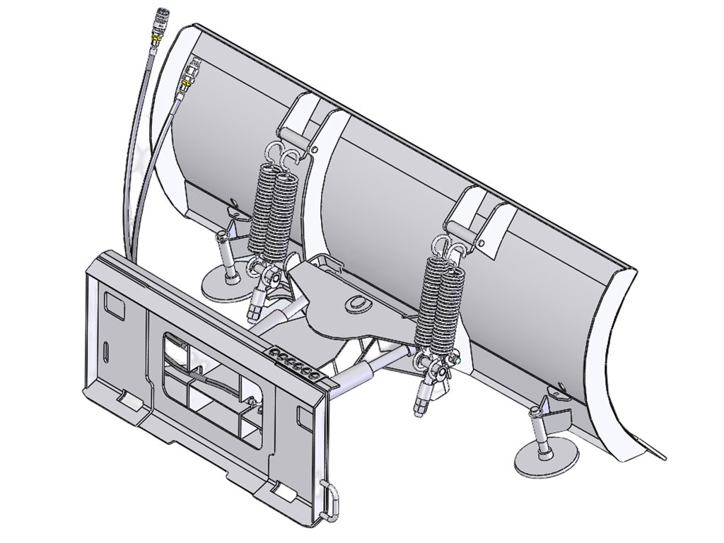 Front mounted snowing removal shovel