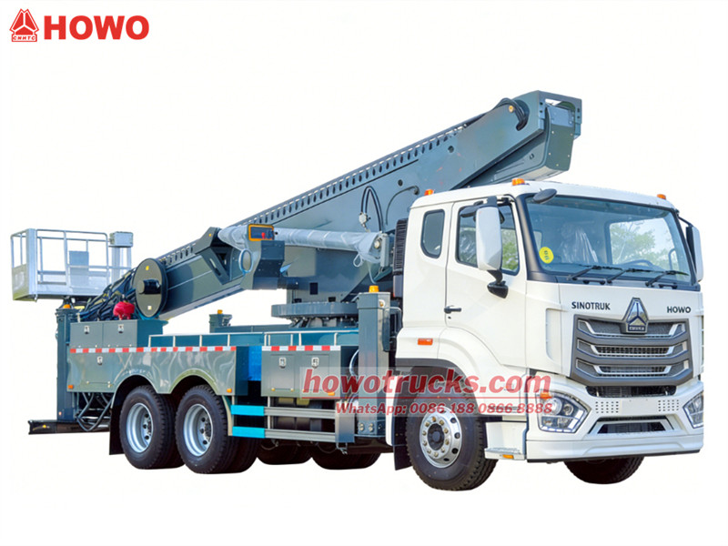 Howo NX ýük awtoulagyna oturdylan 56M howa platformasy - CS TRUCKS