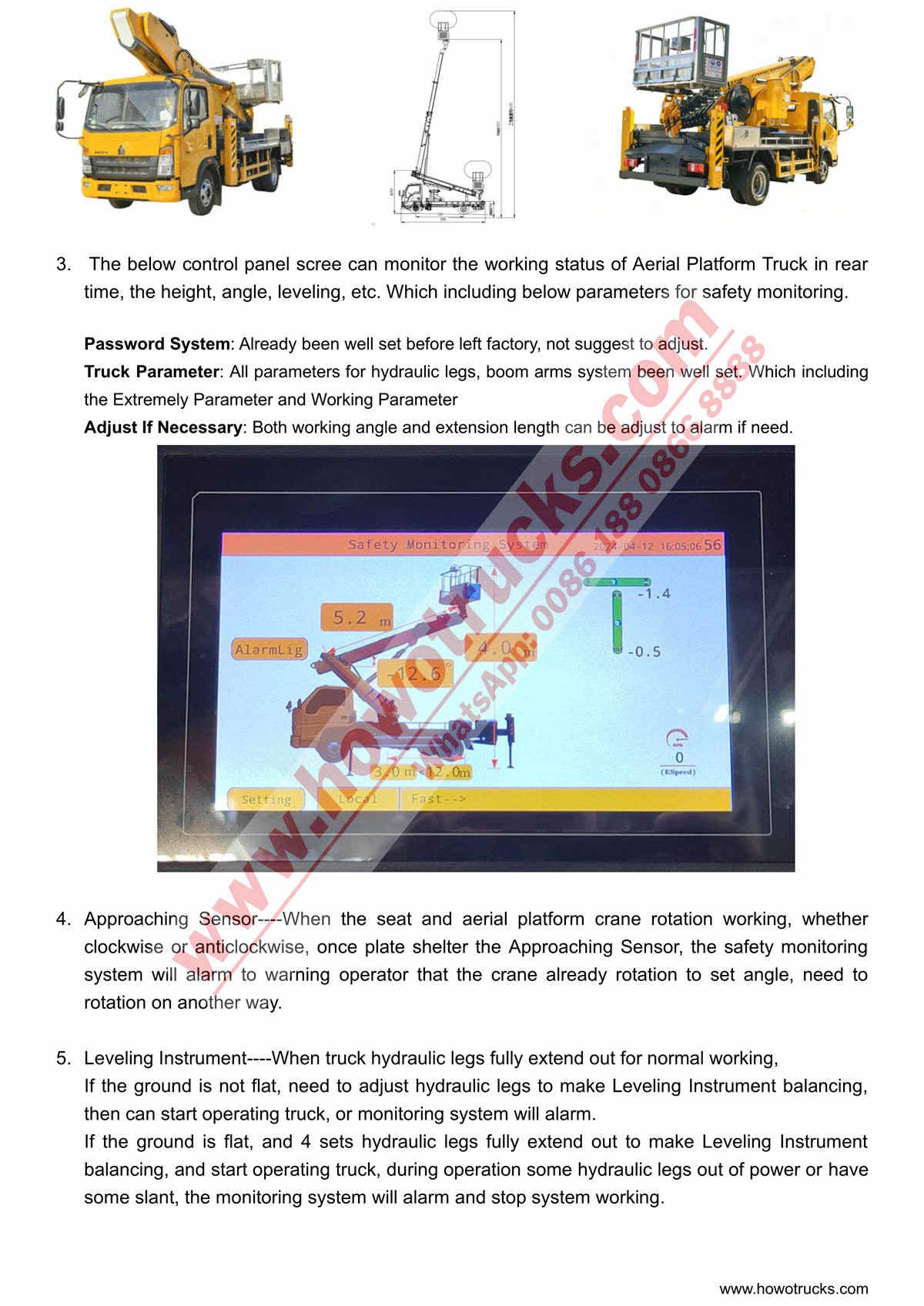 HOWO 14m Manlifter Safety Monitoring System